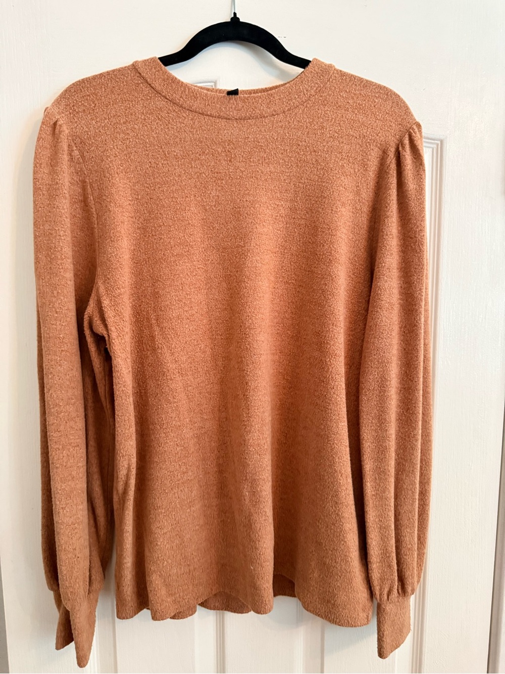 Velvet Heart Long-Sleeve Crewneck Top in Copper